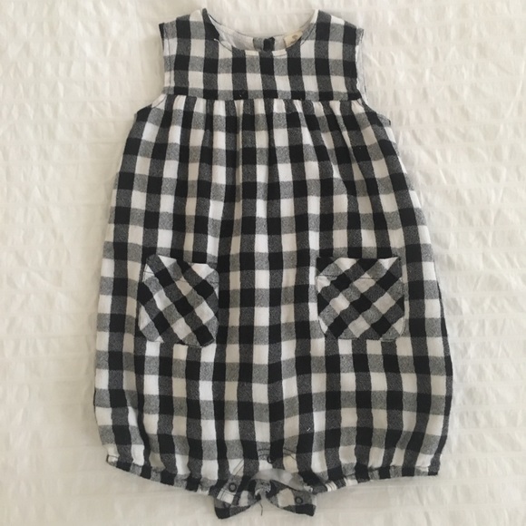 buffalo plaid romper baby girl